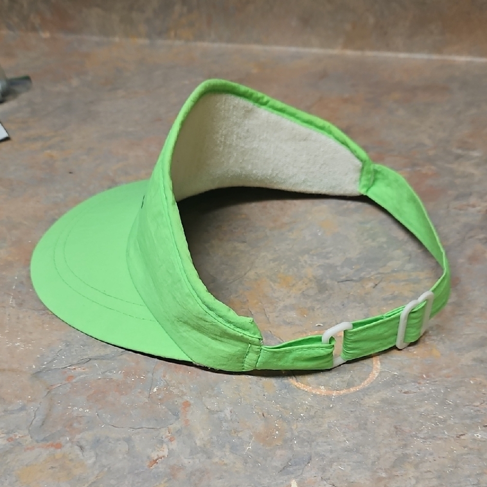 Vintage CentralWeb Visor Hat Neon Green 90s Beach Vollyball Retro - Picture 2 of 4